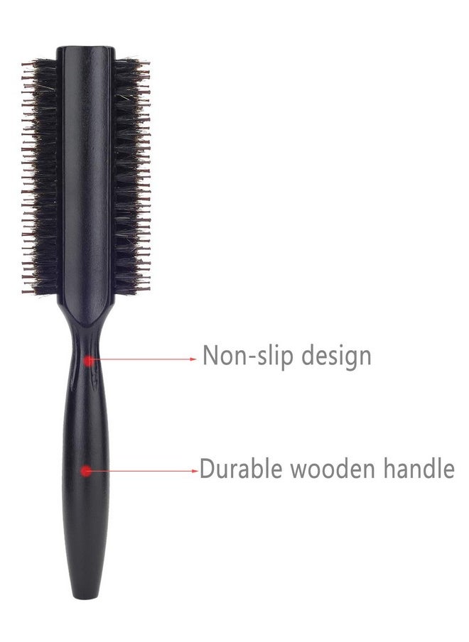 Perfehair Natural Boar & Nylon Bristle Blow Drying Hair Brush Semi Round Professional Wooden Round Blowout Hairbrush For Styling Women&Men'S Medium Wavy Curly Volume Hair  - Image 4