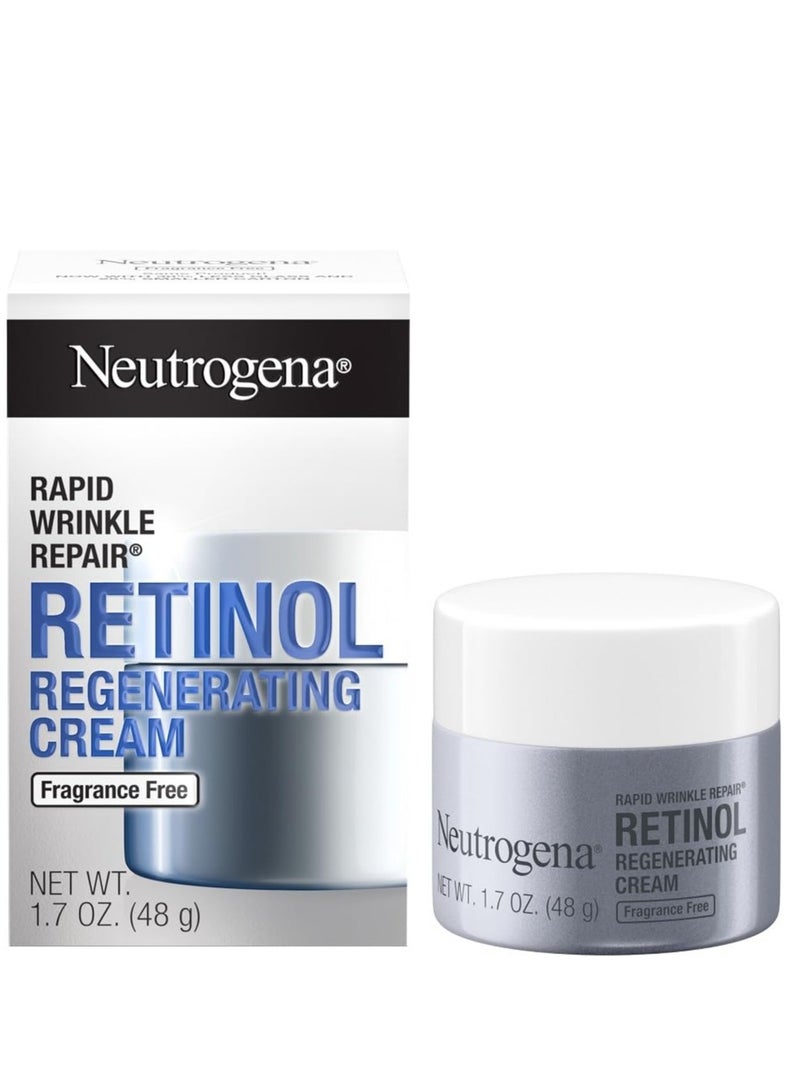 Neutrogena Retinol Face Moisturizer, Rapid Wrinkle Repair, Fragrance Free, Daily Anti-Aging Face Cream with Retinol & Hyaluronic Acid to Fight Fine Lines, Wrinkles, & Dark Spots, 1.7 oz - Packaging may vary 1.7 ozounce - Image 1