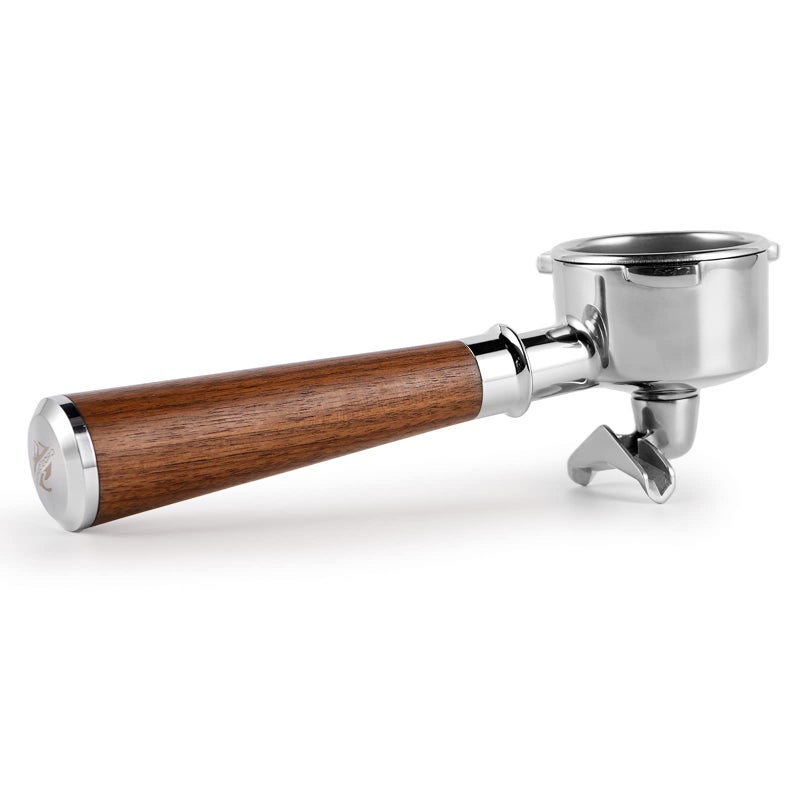 CrossCreek بورتافيلتر كروس كريك 54 مم مع فوهتين مزدوجتين و3 آذان يناسب ماكينة إسبريسو بريفيل ساج بارستا 54 مم سلة من الفولاذ المقاوم للصدأ ومقبض من الجوز ملحقات الإسبريسو