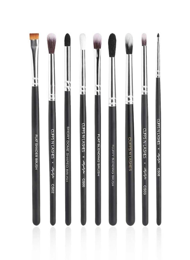 Cuffs N Lashes X Shystyles Makeup Brush Set of 9 - Professional Face &Eye Brushes for Beginners to Pro | Soft Bristles, High Performance | Handmade in India | Cruelty-Free &Vegan - Image 1