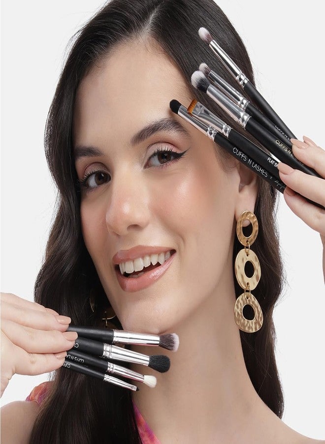 Cuffs N Lashes X Shystyles Makeup Brush Set of 9 - Professional Face &Eye Brushes for Beginners to Pro | Soft Bristles, High Performance | Handmade in India | Cruelty-Free &Vegan - Image 4