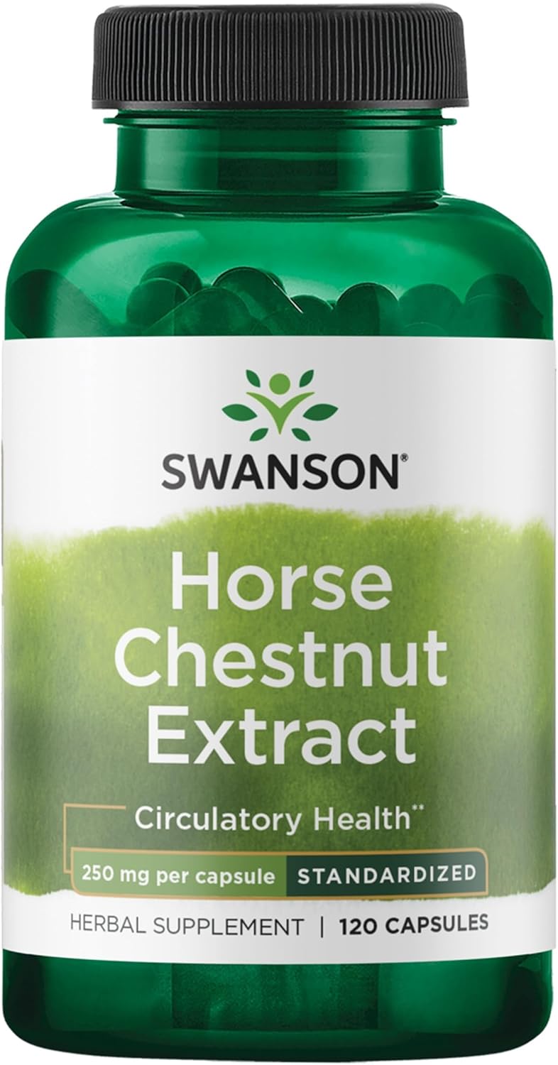 Swanson Horse Chestnut Extract - 250mg Herbal Supplement, 120 Capsules for Circulatory Health - Image 1