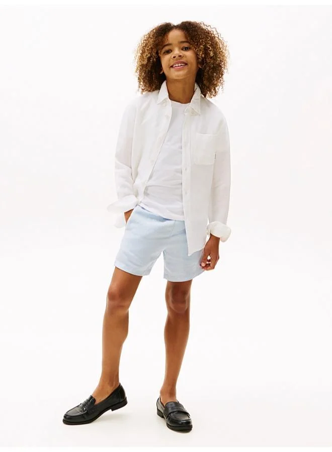 TOMMY HILFIGER Kids Linen Blend Relaxed Fit Shirt