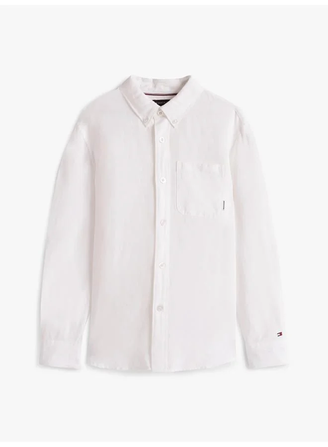 TOMMY HILFIGER Kids Linen Blend Relaxed Fit Shirt