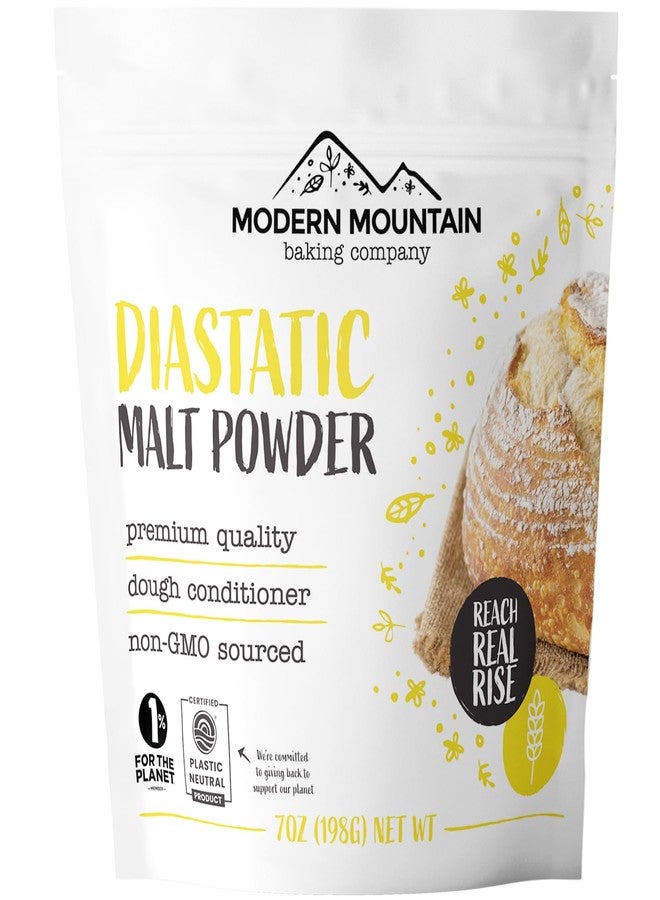MODERN MOUNTAIN Diastatic Malt Powder (7oz) Dry Malt Powder for Baking, Improve Dough Rise, Enhance Bread Texture and Flavor, Perfect for Bread and Pizza, Non-GMO Sourced, Premium Quality, 100% Malted Barley Flour - Image 1