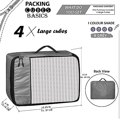 TRIP ON GO Packing Cubes Travel Organizer Travel Accessories Packing Bags For Luggage, Clothes, Makeup, Shoes, Undergarments, and Travel Essentials For Men And Women (Grey, Large- Pack of 4) - Image 2