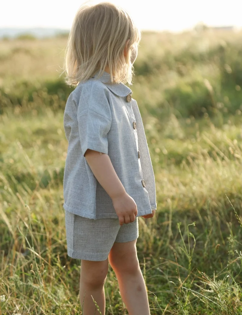 Ohlala Koala Dark Khaki Baby Collar Girl Shirt and Shorts Set