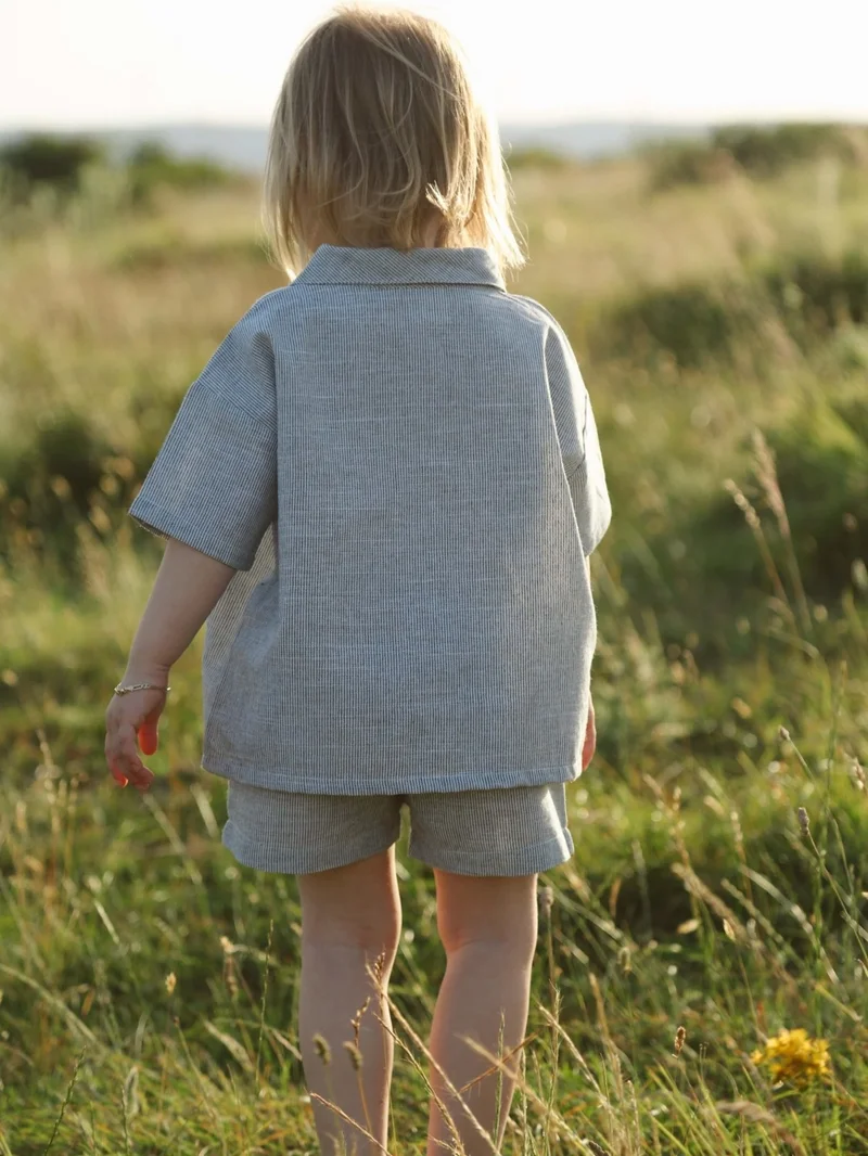 Ohlala Koala Dark Khaki Baby Collar Girl Shirt and Shorts Set