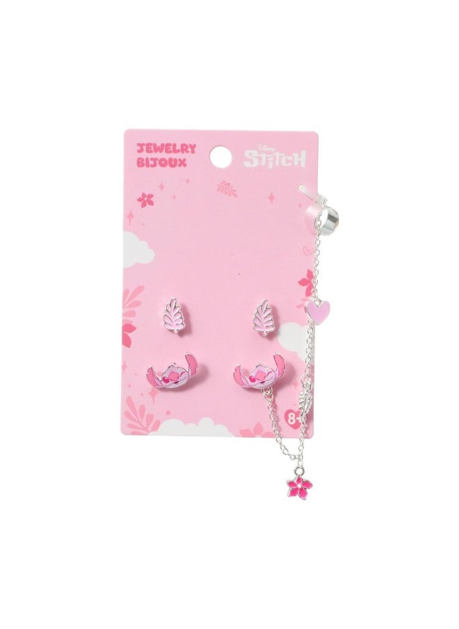 Miniso Show off your love for Stitch with this set of 4 pink Disney earrings.  - Image 1