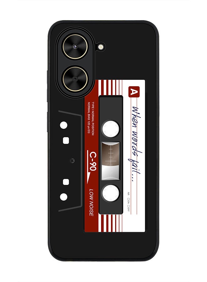 Stylizedd For Xiaomi Poco C71 / Redmi A5 4G Case,Slim fit Camera Protection, Shockproof Thin Phone cover  - When Words Fail (Black Tape)