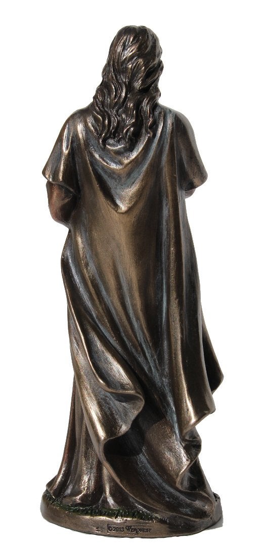US 6.25 Inch Jesus Holding A Lamb Cold Cast Bronze Figurine Statue - Image 4