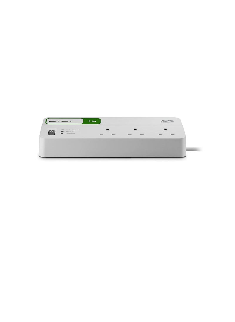 APC - APC Essential SurgeArrest 6 outlets with 5V, 2.4A 2 port USB charger, 230V UK - Image 1