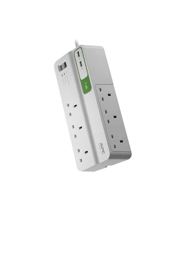 APC - APC Essential SurgeArrest 6 outlets with 5V, 2.4A 2 port USB charger, 230V UK - Image 1