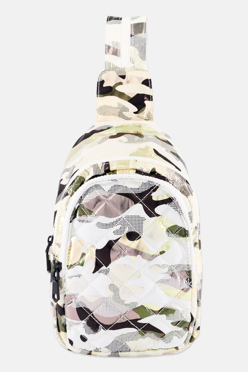 Sol and Selene Women All Over Printed Mini Backpack 17 L x 25 H x 5 W cm, Cream - Image 1