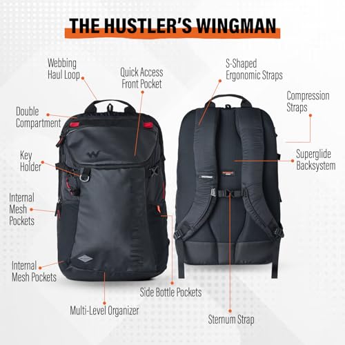 Wildcraft Casual Backpack Pacto 30 for Mens & Womens | Unisex Backpack (Black,30Liter) - Image 4