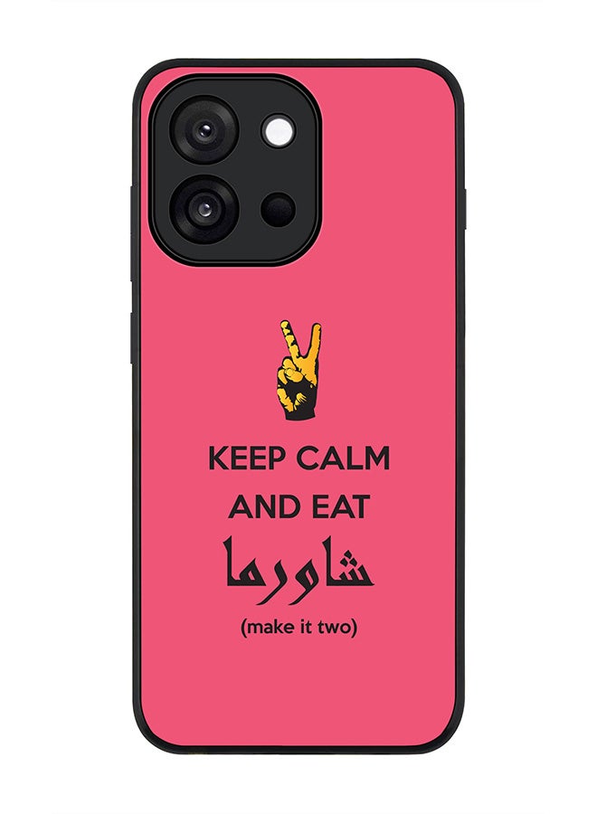 Stylizedd For OnePlus 13s / 13T Case,Slim fit Camera Protection, Shockproof Thin Phone cover  - Keep Calm And Eat Shawarma (Pink)