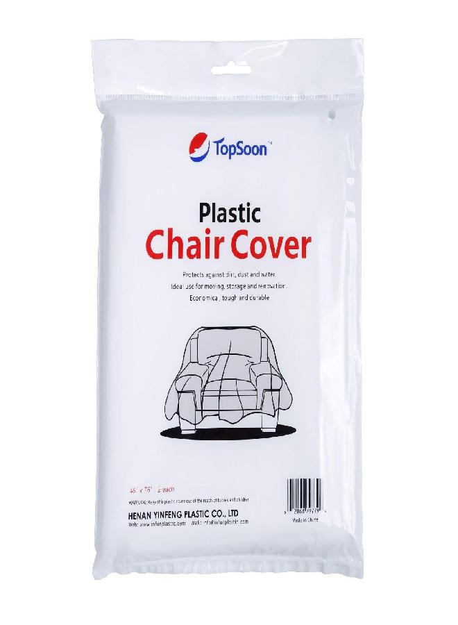 TopSoon 2-Pack Plastic Chair Cover for Storage Waterproof Dust-proof Armchair Cover Sofa Bag 46-inch by 76-inch Clear - Image 2