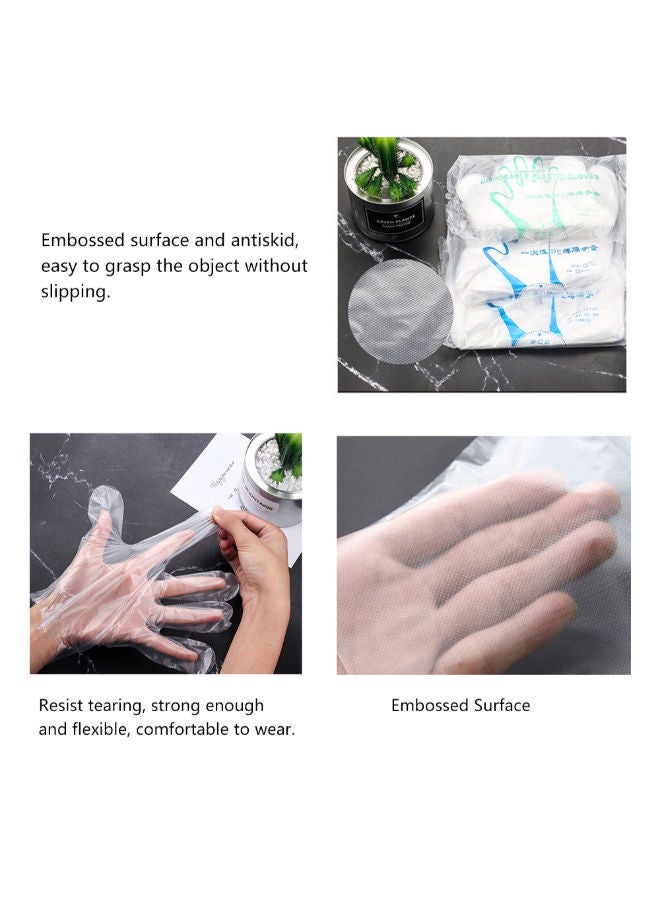 NIBEMINENT 100-Piece Disposable Safety Gloves Clear 20 x 10 4cm - Image 3