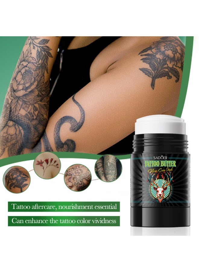 SADOER Tattoo Butter Stick 55G, Tattoo Aftercare Butter Balm Stick Prevents Fading, Soothe Skin Helps Heal Moisturizer Nourishing Tattoo Care Stick Cream, Color Enhancement & Brightener Tattoo Healing Ointment - Image 4