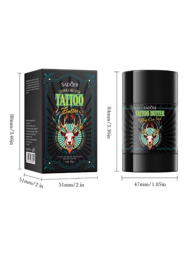 SADOER Tattoo Butter Stick 55G, Tattoo Aftercare Butter Balm Stick Prevents Fading, Soothe Skin Helps Heal Moisturizer Nourishing Tattoo Care Stick Cream, Color Enhancement & Brightener Tattoo Healing Ointment - Image 3