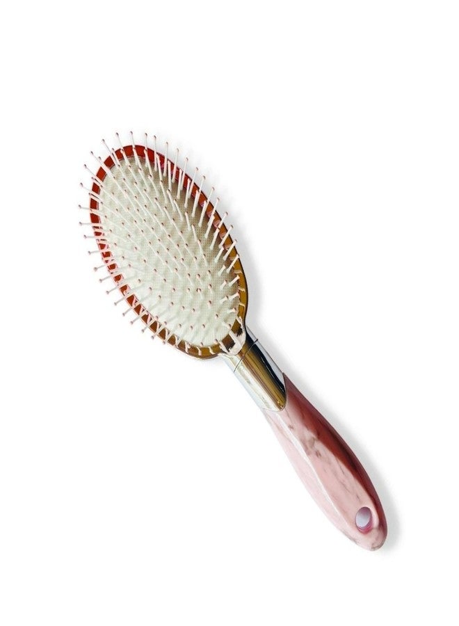 Tiamo Oval paddle metal shiny hairbrush for men and women for daily hair styling and detangling - Image 3