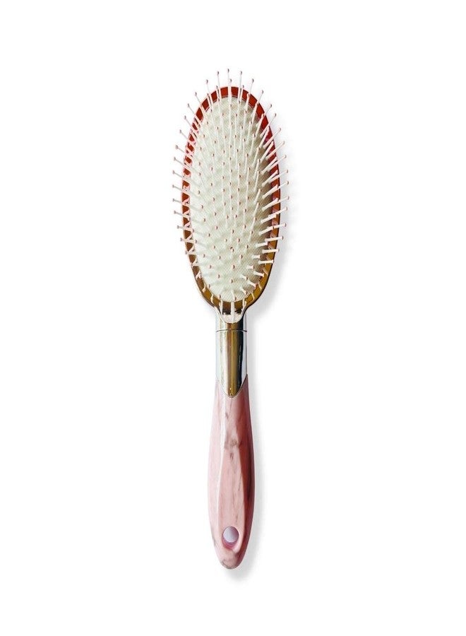 Tiamo Oval paddle metal shiny hairbrush for men and women for daily hair styling and detangling - Image 1