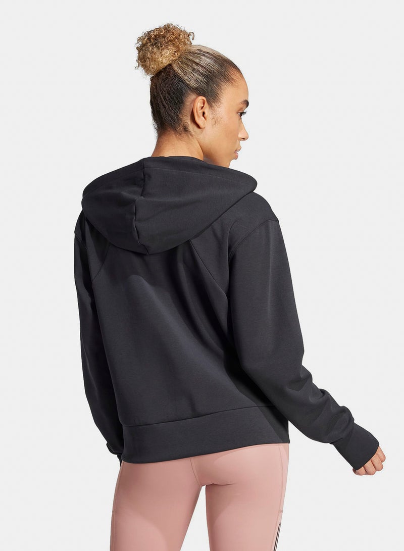 Adidas D4T Workout Full Zip Hooded Sweatshirt - Image 2