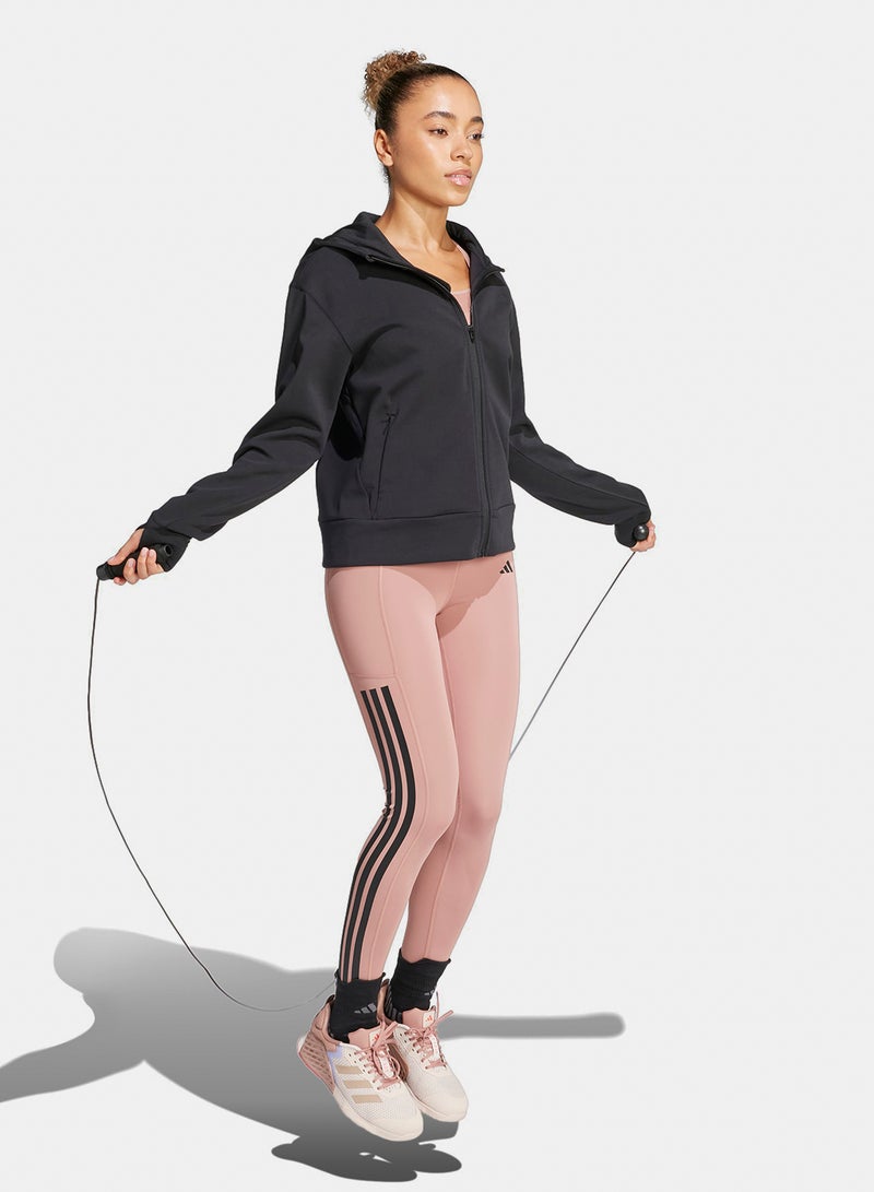 Adidas D4T Workout Full Zip Hooded Sweatshirt - Image 3