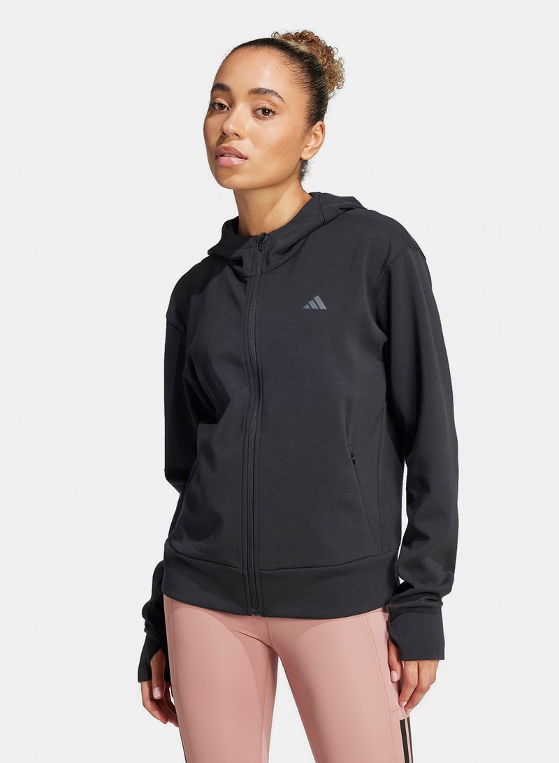 Adidas D4T Workout Full Zip Hooded Sweatshirt - Image 1