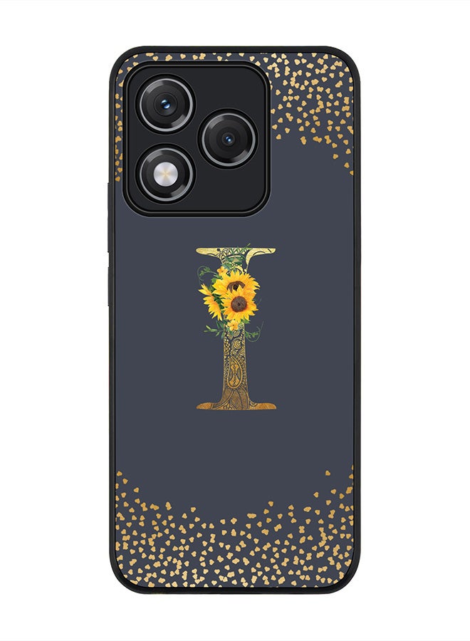 Stylizedd For Honor 400 Lite Case,Slim fit Camera Protection, Shockproof Thin Phone cover  - Custom Floral Monogram - I  (Grey )