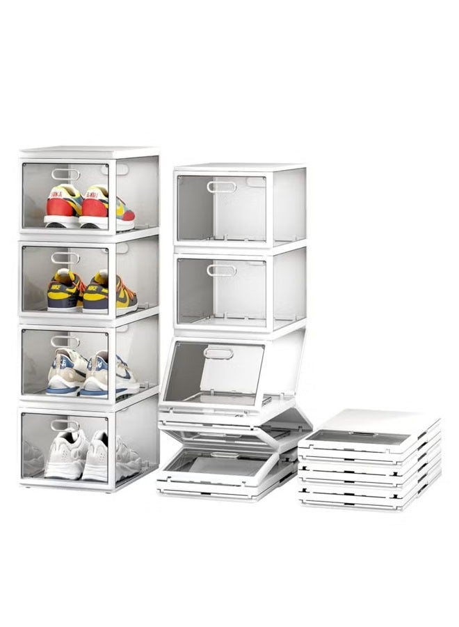 بلومنغ تايم 1 مجموعة من 4 قطعة صندوق تخزين الأحذية شفافة بسيطة لتثبيت طوي و تكويم - Image 1