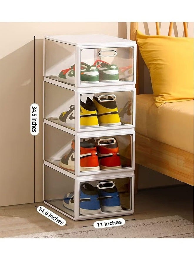 بلومنغ تايم 1 مجموعة من 4 قطعة صندوق تخزين الأحذية شفافة بسيطة لتثبيت طوي و تكويم - Image 4