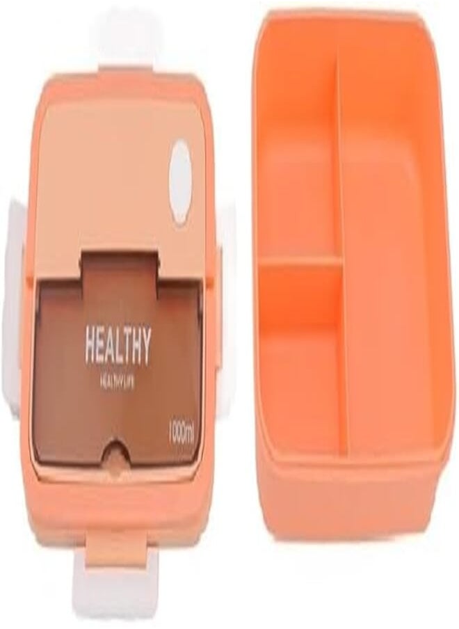 Generic - 1000 ml Japanese Bento Box, Plastic Bneto Box, Large Capacity and ID Bar Lunch Container with Divider, Portable and Insulated Salad Food Container, Removable (Pink) - Image 1