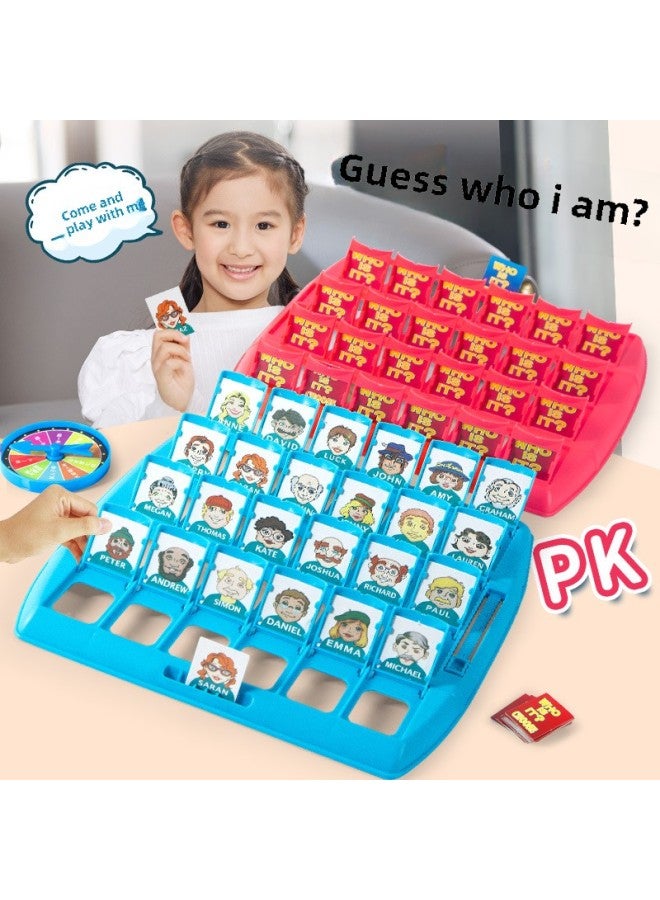 Guess Who I Am, Parent-child Interaction, Intelligence Training, Toys, Two-person Pair Of War, Tremolo, Table Games, Intelligence Games-Colour:Red And Blue Guess Who I Am 96 Card  - Image 3
