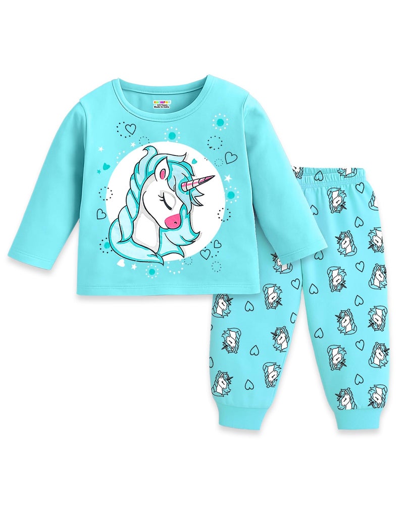 Kuchipoo Baby Girl Regular Fit Cotton T-Shirts and Pyjamas Set (KUC-PSUT-171, 6-12 Months, Multi-Colored) - Image 4