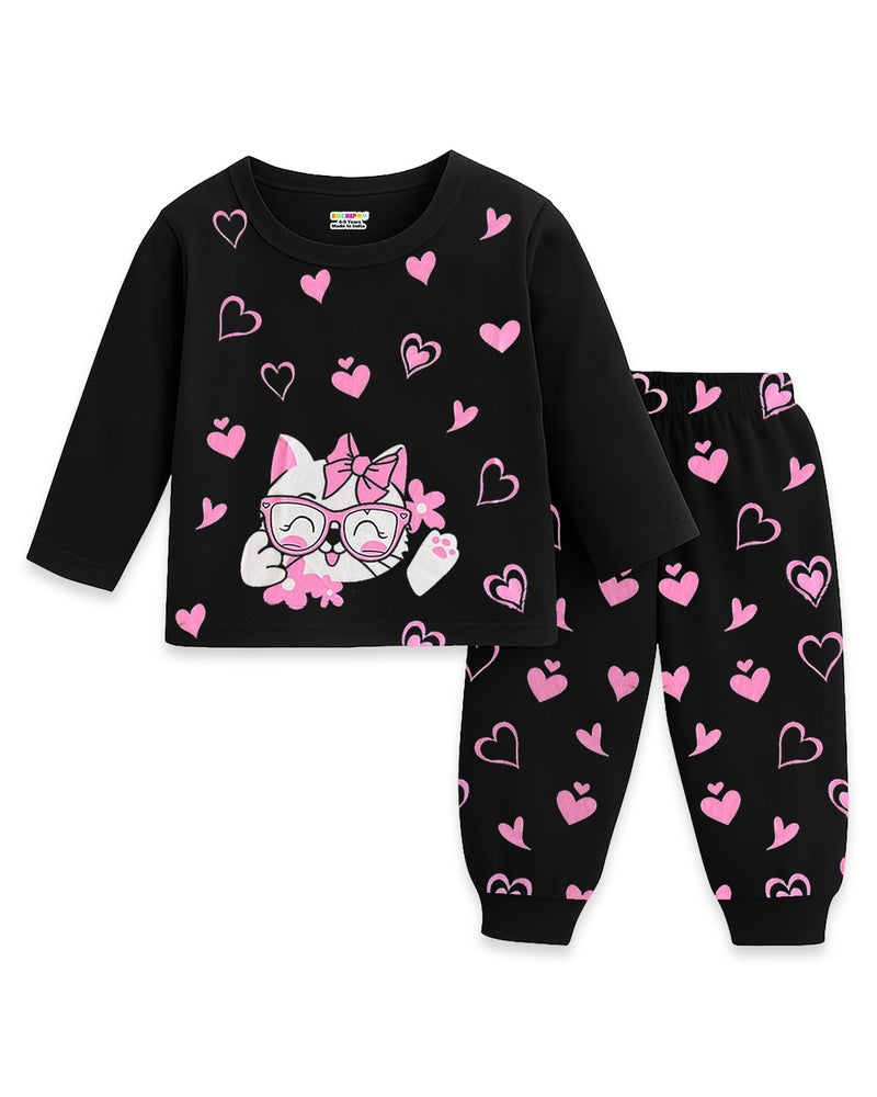 Kuchipoo Baby Girl Regular Fit Cotton T-Shirts and Pyjamas Set (KUC-PSUT-171, 6-12 Months, Multi-Colored) - Image 5