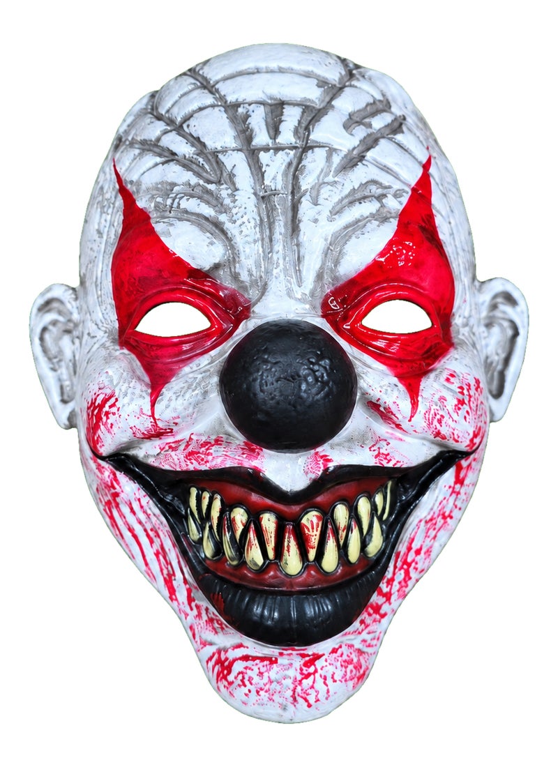 Trentor Halloween Joker Clown Mask with White Face, Red Eye Paint and Black Nose - Image 4
