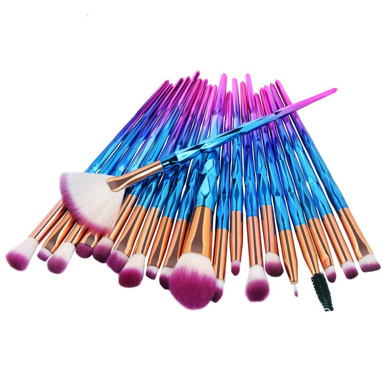 KOLIGHT Pack of 20pcs Cosmetic Eye Shadow Sponge Eyeliner Eyebrow Lip Nose Foundation Powder Makeup Brushes Sets (purple) - Image 1