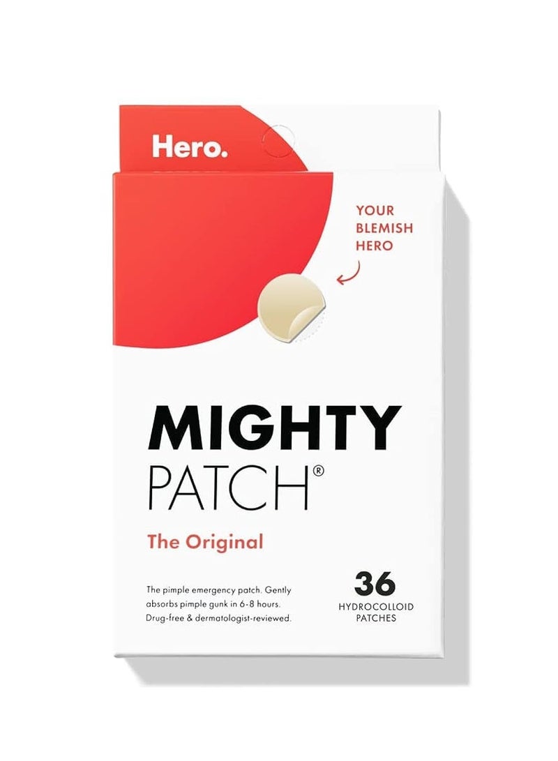 Mighty Patch Mighty Patch original patch from hero cosmetics hhydrocolloid acne pimple patch for covering zits and blemishes spot stickers for face and skin 36 count  - Image 1