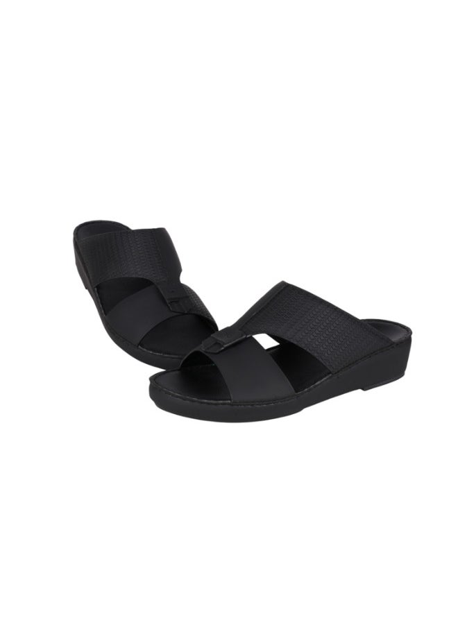 barjeel uno 008-3739 Barjeel Uno Men Arabic Sandals BS 27 Black  - Image 3