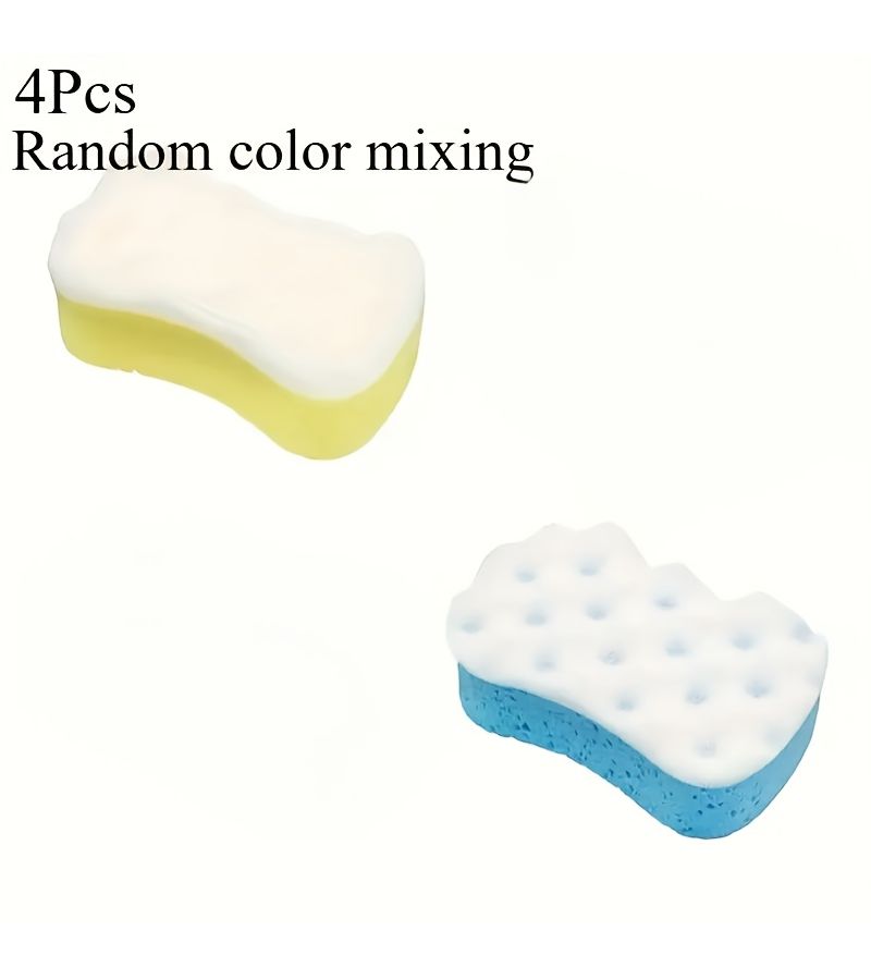 4 Pieces Soft Exfoliating Bath Sponges Body Scrubbers With Massage Nubs For Gentle Cleansing - Image 3