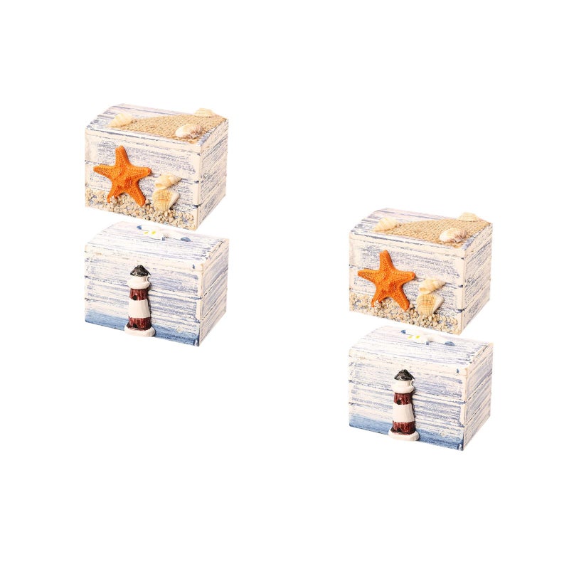 4 Pcs Mediterranean Style Storage Boxes Candy Boxes Desktop Boxes - Image 1