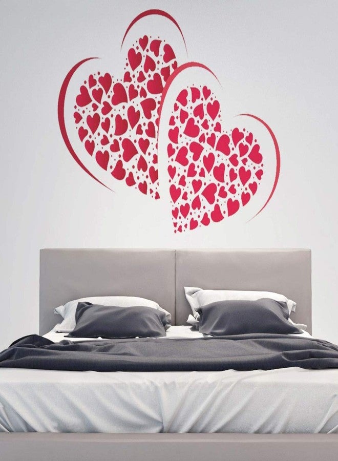 PRINTELLIGENT Pink PVC Vinyl Symbol of Love with Many Hearts Wall Sticker (PVC Vinyl, 70 cm x 50 cm)_des309 - Image 3