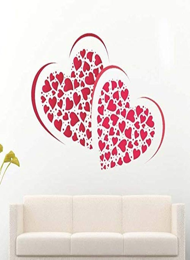 PRINTELLIGENT Pink PVC Vinyl Symbol of Love with Many Hearts Wall Sticker (PVC Vinyl, 70 cm x 50 cm)_des309 - Image 4