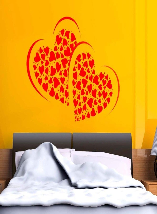 PRINTELLIGENT Pink PVC Vinyl Symbol of Love with Many Hearts Wall Sticker (PVC Vinyl, 70 cm x 50 cm)_des309 - Image 1