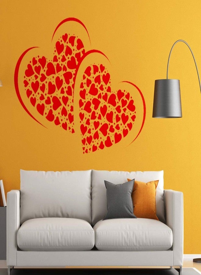 PRINTELLIGENT Pink PVC Vinyl Symbol of Love with Many Hearts Wall Sticker (PVC Vinyl, 70 cm x 50 cm)_des309 - Image 2