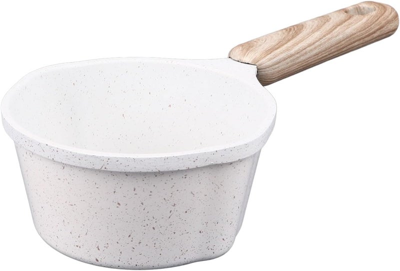 GLOGLOW Nan Heat Deepening Sauce Pot, Aluminum Non Stick Pan for Heating Oil and Milk, Perfect for Home Cooking Kitchen Tools (White) - Image 4