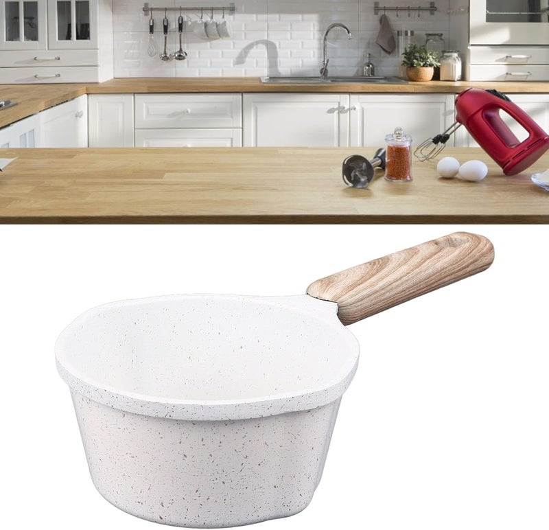 GLOGLOW Nan Heat Deepening Sauce Pot, Aluminum Non Stick Pan for Heating Oil and Milk, Perfect for Home Cooking Kitchen Tools (White) - Image 5