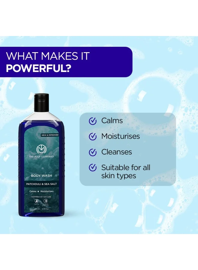 ذا مان كومباني جل استحمام بالباتشولي وملح البحر للرجال - ترطيب عميق وبشرة ناعمة