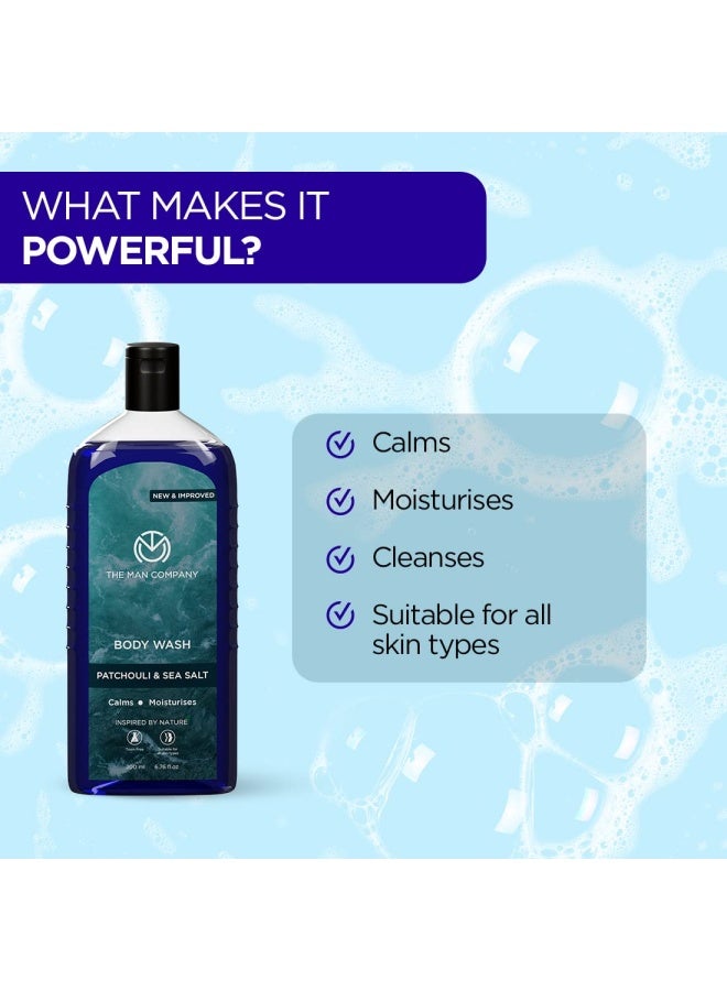 The Man Company Patchouli & Sea Salt Perfumed Body Wash For Men - 200 Ml | Shower Gel For Deep Moisturization & Smooth Skin | Enriched With Green Tea, Turmeric & Moringa Extract - Image 2